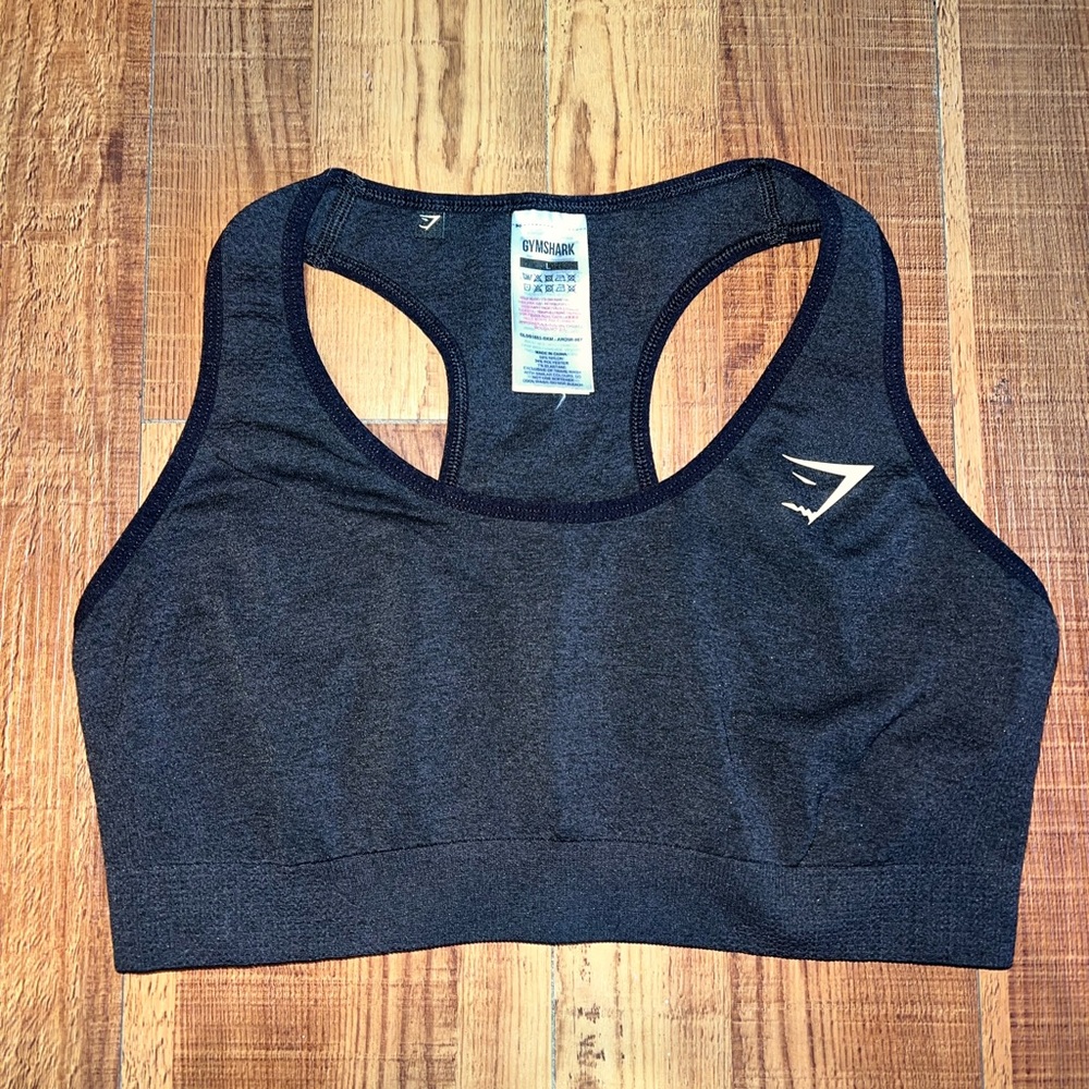 Gymshark Black Seamless Racerback Sports Bra